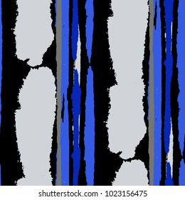 Grunge Stripes. Painted Lines. Texture with Vertical Dry Brush Strokes. Scribbled Grunge Motif for Sportswear, Paper, Cloth. Trendy Vector Background
