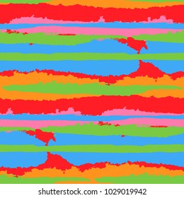 Grunge Stripes. Painted Lines. Texture with Horizontal Dry Brush Strokes. Scribbled Grunge Rapport for Sportswear, Fabric, Cloth. Trendy Vector Background
