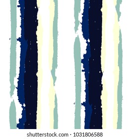 Grunge Stripes. Painted Lines. Texture with Vertical Brush Strokes. Scribbled Grunge Motif for Cloth, Fabric, Textile. Trendy Vector Background with Stripes