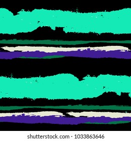 Grunge Stripes. Painted Lines. Texture with Horizontal Brush Strokes. Scribbled Grunge Motif for Cloth, Fabric, Textile. Trendy Vector Background with Stripes