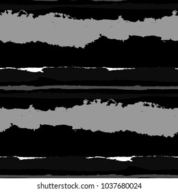 Grunge Stripes. Painted Lines. Texture with Horizontal Brush Strokes. Scribbled Grunge Pattern for Sportswear, Paper, Cloth. Trendy Vector Background