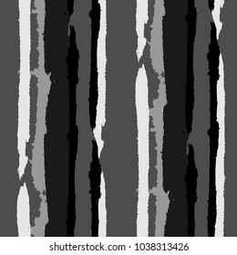 Grunge Stripes. Painted Lines. Texture with Vertical Brush Strokes. Scribbled Grunge Pattern for Cloth, Swimwear, Textile. Retro Vector Background with Stripes
