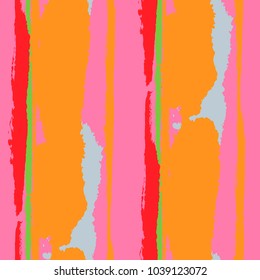 Grunge Stripes. Painted Lines. Texture with Vertical Dry Brush Strokes. Scribbled Grunge Rapport for Linen, Fabric, Wallpaper. Retro Vector Background with Stripes
