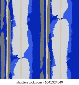 Grunge Stripes. Painted Lines. Texture with Vertical Dry Brush Strokes. Scribbled Grunge Pattern for Cloth, Fabric, Textile. Retro Vector Background
