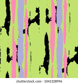Grunge Stripes. Painted Lines. Texture with Vertical Brush Strokes. Scribbled Grunge Pattern for Sportswear, Fabric, Cloth. Trendy Vector Background