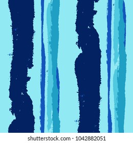 Grunge Stripes. Painted Lines. Texture with Vertical Dry Brush Strokes. Scribbled Grunge Rapport for Linen, Fabric, Textile. Trendy Vector Background with Stripes