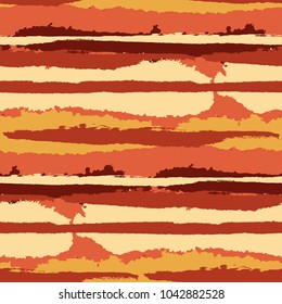 Grunge Stripes. Painted Lines. Texture with Horizontal Brush Strokes. Scribbled Grunge Motif for Linen, Fabric, Wallpaper. Rustic Vector Background with Stripes