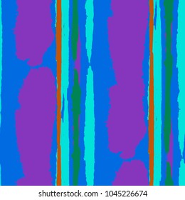 Grunge Stripes. Painted Lines. Texture with Vertical Dry Brush Strokes. Scribbled Grunge Rapport for Cloth, Swimwear, Textile. Retro Vector Background with Stripes