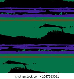 Grunge Stripes. Painted Lines. Texture with Horizontal Brush Strokes. Scribbled Grunge Pattern for Sportswear, Paper, Cloth. Rustic Vector Background with Stripes