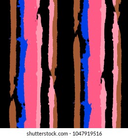 Grunge Stripes. Painted Lines. Texture with Vertical Brush Strokes. Scribbled Grunge Pattern for Sportswear, Fabric, Wallpaper. Trendy Vector Background