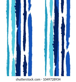 Grunge Stripes. Painted Lines. Texture with Vertical Brush Strokes. Scribbled Grunge Pattern for Sportswear, Fabric, Cloth. Retro Vector Background with Stripes