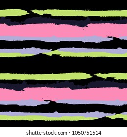 Grunge Stripes. Painted Lines. Texture with Horizontal Brush Strokes. Scribbled Grunge Rapport for Linen, Fabric, Textile. Rustic Vector Background with Stripes