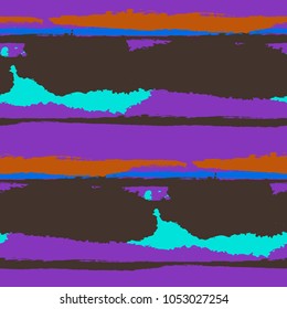 Grunge Stripes. Painted Lines. Texture with Horizontal Brush Strokes. Scribbled Grunge Pattern for Linen, Fabric, Textile. Retro Vector Background