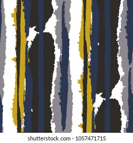 Grunge Stripes. Painted Lines. Texture with Vertical Brush Strokes. Scribbled Grunge Pattern for Sportswear, Paper, Cloth. Retro Vector Background with Stripes