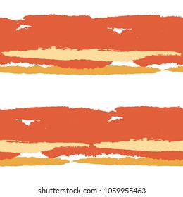 Grunge Stripes. Painted Lines. Texture with Horizontal Dry Brush Strokes. Scribbled Grunge Pattern for Linen, Fabric, Wallpaper. Trendy Vector Background