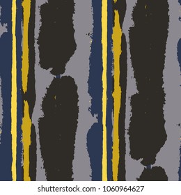 Grunge Stripes. Painted Lines. Texture with Vertical Brush Strokes. Scribbled Grunge Motif for Cloth, Fabric, Textile. Retro Vector Background with Stripes