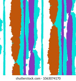 Grunge Stripes. Painted Lines. Texture with Vertical Brush Strokes. Scribbled Grunge Rapport for Linen, Fabric, Wallpaper. Retro Vector Background