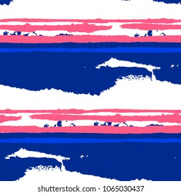 Grunge Stripes. Painted Lines. Texture with Horizontal Brush Strokes. Scribbled Grunge Rapport for Cloth, Fabric, Textile. Retro Vector Background