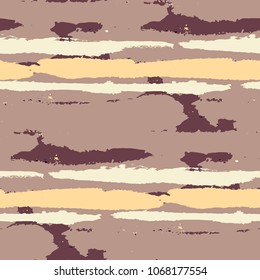 Grunge Stripes. Painted Lines. Texture with Horizontal Brush Strokes. Scribbled Grunge Pattern for Linen, Fabric, Wallpaper. Retro Vector Background