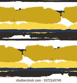 Grunge Stripes. Painted Lines. Texture with Horizontal Brush Strokes. Scribbled Grunge Motif for Sportswear, Fabric, Wallpaper. Rustic Vector Background