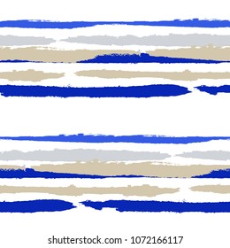 Grunge Stripes. Painted Lines. Texture with Horizontal Dry Brush Strokes. Scribbled Grunge Rapport for Linen, Fabric, Textile. Retro Vector Background with Stripes