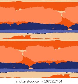 Grunge Stripes. Painted Lines. Texture with Horizontal Brush Strokes. Scribbled Grunge Rapport for Sportswear, Fabric, Cloth. Retro Vector Background with Stripes
