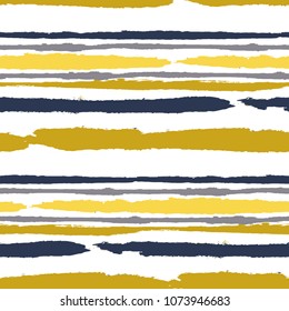 Grunge Stripes. Painted Lines. Texture with Horizontal Brush Strokes. Scribbled Grunge Rapport for Cloth, Swimwear, Textile. Retro Vector Background