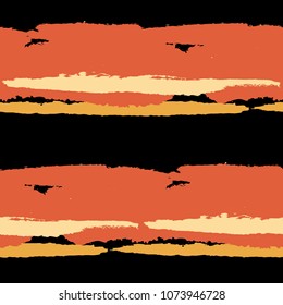 Grunge Stripes. Painted Lines. Texture with Horizontal Brush Strokes. Scribbled Grunge Rapport for Sportswear, Fabric, Wallpaper. Rustic Vector Background with Stripes