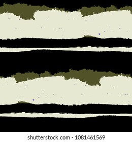 Grunge Stripes. Painted Lines. Texture with Horizontal Dry Brush Strokes. Scribbled Grunge Pattern for Cloth, Fabric, Textile. Rustic Vector Background
