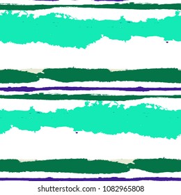 Grunge Stripes. Painted Lines. Texture with Horizontal Dry Brush Strokes. Scribbled Grunge Motif for Cloth, Fabric, Textile. Retro Vector Background with Stripes