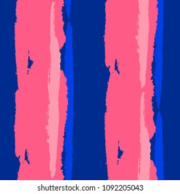 Grunge Stripes. Painted Lines. Texture with Vertical Brush Strokes. Scribbled Grunge Rapport for Cloth, Fabric, Textile. Trendy Vector Background