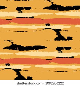 Grunge Stripes. Painted Lines. Texture with Horizontal Dry Brush Strokes. Scribbled Grunge Rapport for Cloth, Fabric, Textile. Trendy Vector Background with Stripes