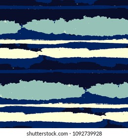 Grunge Stripes. Painted Lines. Texture with Horizontal Dry Brush Strokes. Scribbled Grunge Motif for Sportswear, Paper, Cloth. Retro Vector Background with Stripes