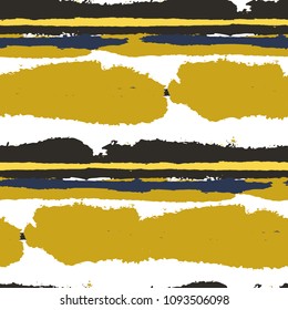 Grunge Stripes. Painted Lines. Texture with Horizontal Brush Strokes. Scribbled Grunge Motif for Sportswear, Fabric, Cloth. Rustic Vector Background