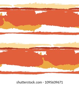 Grunge Stripes. Painted Lines. Texture with Horizontal Dry Brush Strokes. Scribbled Grunge Pattern for Sportswear, Fabric, Cloth. Retro Vector Background