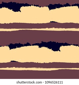 Grunge Stripes. Painted Lines. Texture with Horizontal Dry Brush Strokes. Scribbled Grunge Rapport for Linen, Fabric, Textile. Retro Vector Background