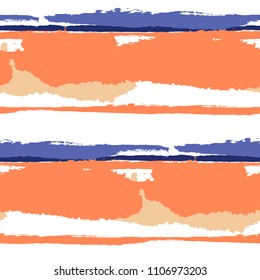 Grunge Stripes. Painted Lines. Texture with Horizontal Dry Brush Strokes. Scribbled Grunge Rapport for Linen, Fabric, Wallpaper. Trendy Vector Background with Stripes