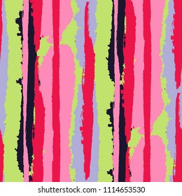 Grunge Stripes. Painted Lines. Texture with Vertical Brush Strokes. Scribbled Grunge Rapport for Sportswear, Fabric, Cloth. Rustic Vector Background