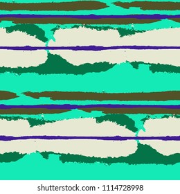 Grunge Stripes. Painted Lines. Texture with Horizontal Brush Strokes. Scribbled Grunge Rapport for Cloth, Swimwear, Textile. Retro Vector Background