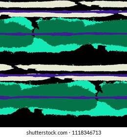 Grunge Stripes. Painted Lines. Texture with Horizontal Brush Strokes. Scribbled Grunge Rapport for Cloth, Fabric, Textile. Rustic Vector Background