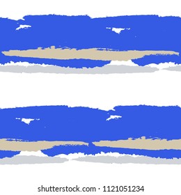 Grunge Stripes. Painted Lines. Texture with Horizontal Dry Brush Strokes. Scribbled Grunge Rapport for Cloth, Fabric, Textile. Retro Vector Background