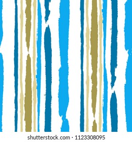 Grunge Stripes. Painted Lines. Texture with Vertical Dry Brush Strokes. Scribbled Grunge Motif for Linen, Fabric, Wallpaper. Trendy Vector Background