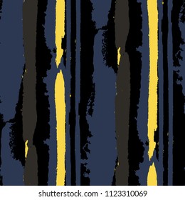 Grunge Stripes. Painted Lines. Texture with Vertical Brush Strokes. Scribbled Grunge Rapport for Cloth, Swimwear, Textile. Trendy Vector Background with Stripes