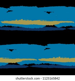 Grunge Stripes. Painted Lines. Texture with Horizontal Brush Strokes. Scribbled Grunge Rapport for Cloth, Swimwear, Textile. Retro Vector Background
