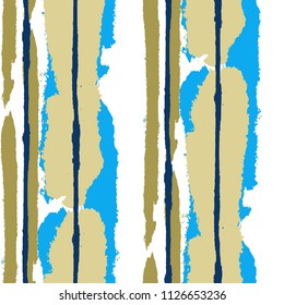 Grunge Stripes. Painted Lines. Texture with Vertical Dry Brush Strokes. Scribbled Grunge Rapport for Linen, Fabric, Wallpaper. Trendy Vector Background with Stripes