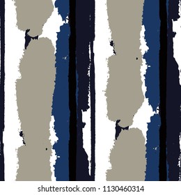 Grunge Stripes. Painted Lines. Texture with Vertical Brush Strokes. Scribbled Grunge Motif for Sportswear, Paper, Cloth. Retro Vector Background