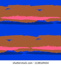 Grunge Stripes. Painted Lines. Texture with Horizontal Dry Brush Strokes. Scribbled Grunge Rapport for Sportswear, Fabric, Cloth. Trendy Vector Background