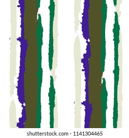 Grunge Stripes. Painted Lines. Texture with Vertical Dry Brush Strokes. Scribbled Grunge Rapport for Cloth, Swimwear, Textile. Rustic Vector Background