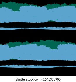 Grunge Stripes. Painted Lines. Texture with Horizontal Dry Brush Strokes. Scribbled Grunge Pattern for Linen, Fabric, Textile. Trendy Vector Background