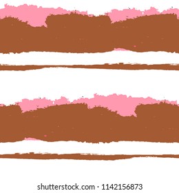 Grunge Stripes. Painted Lines. Texture with Horizontal Brush Strokes. Scribbled Grunge Rapport for Linen, Fabric, Wallpaper. Trendy Vector Background